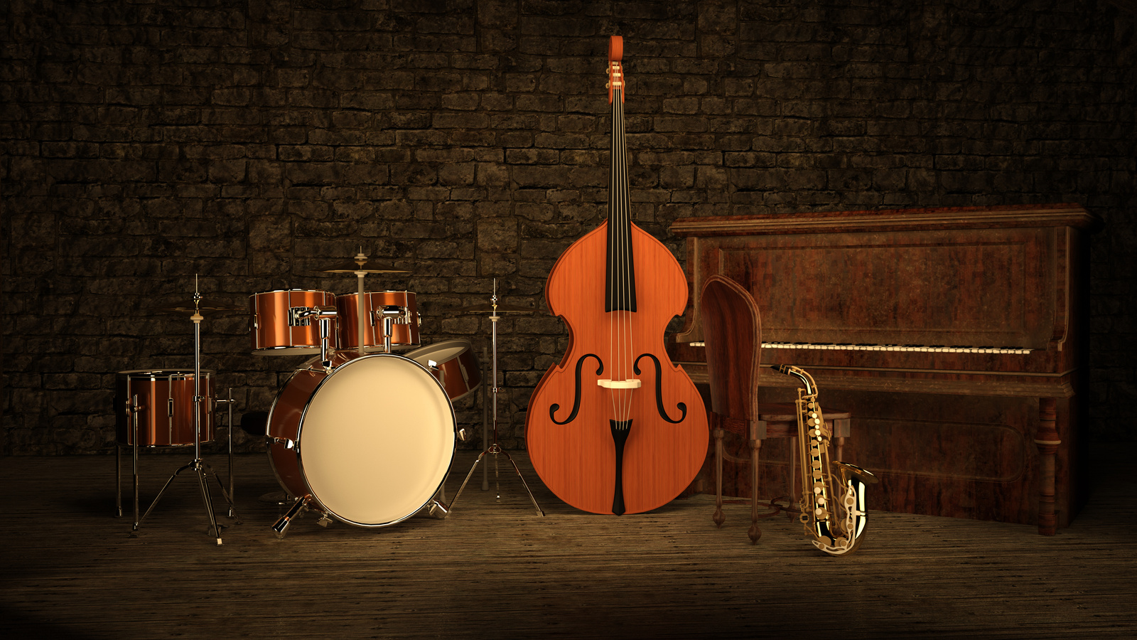 Retro Jazz Musical instruments